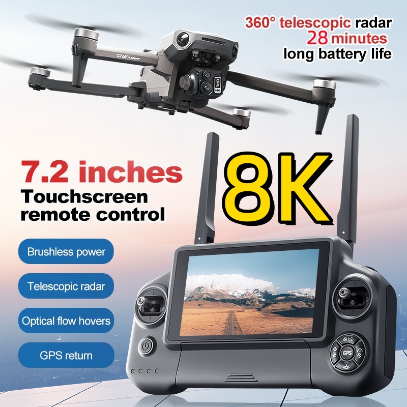 Drone App Rc Fpv - 8K 3축 짐벌 브러시리스 7.2인치 터치스크린