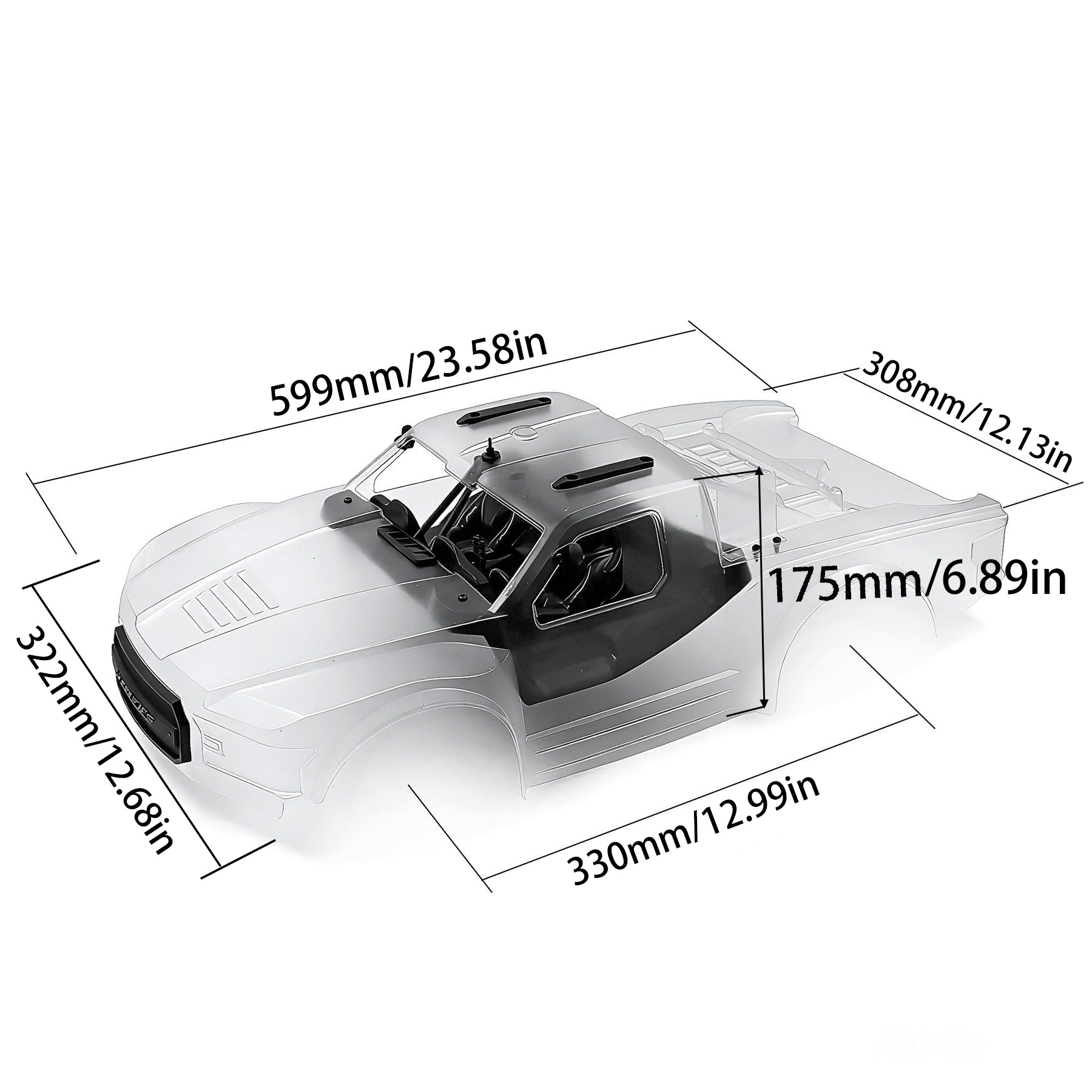 1:10 쇼트 코스 트럭 PC 바디 쉘 키트 330mm - Rc Car Body Shell 리뷰 및 가격