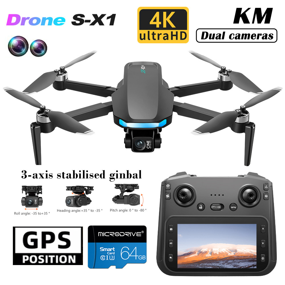 S-X1 신형 드론, 스크린 탑재, 3축 짐벌 손떨림  - Drone X1 Rc 리뷰 및 가격