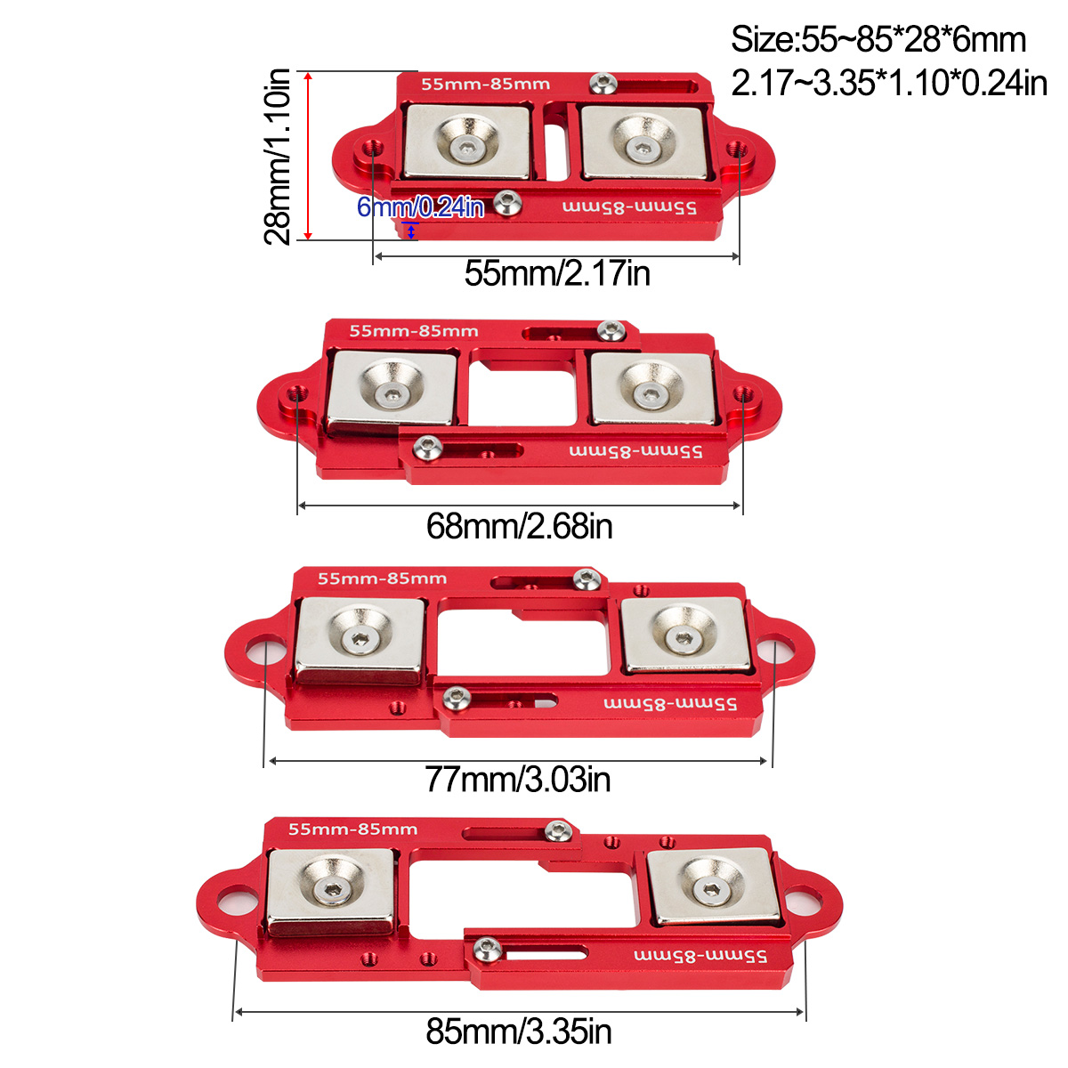 4PCS 55-85mm 조정 가능한 자석 바디 포스트  - Rc Car Body Shell 리뷰 및 가격